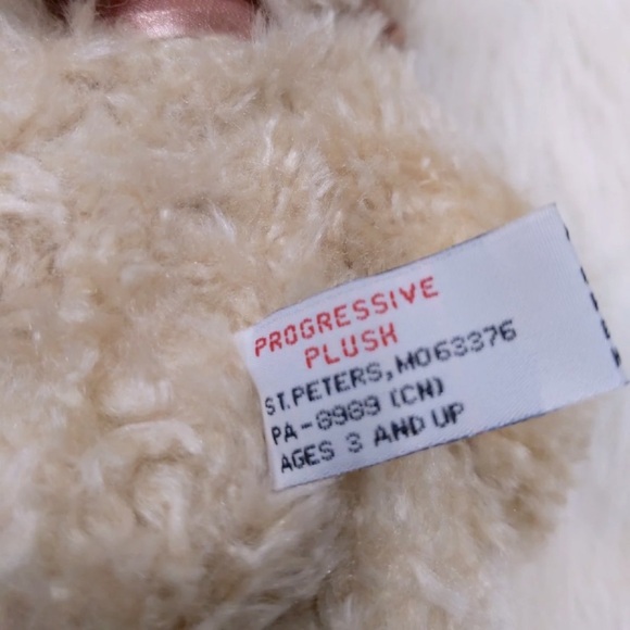 Progressive Plush tan vintage soft small teddy bear
 9 1/4 inches tall - Picture 3 of 4